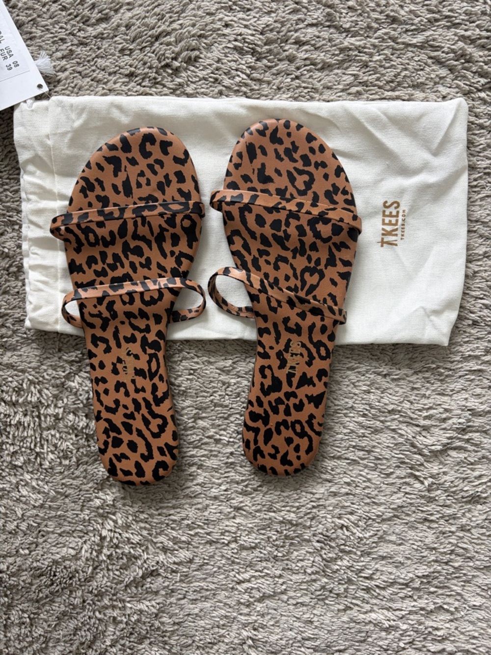 TKEES Gemma Exotic Nubuck Cheetah Print Slim-Strap Slide Sandals - Brown & Black